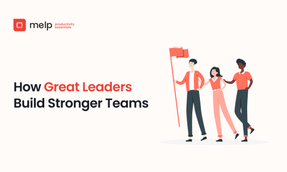 Leader with red flag guiding a diverse team to build stronger, high-performing teams