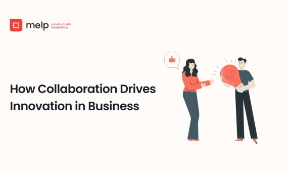 Collaboration illustration with coworkers sharing ideas and a lightbulb for business growth