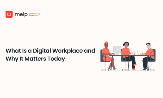 Office team working together with laptops, illustrating the concept of a digital workplace