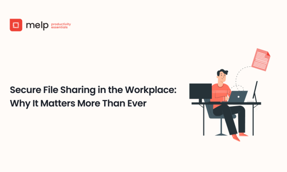 Illustration of secure file sharing to protect workplace data and documents