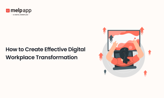 Illustration of a team planning and implementing an effective digital workplace transformation