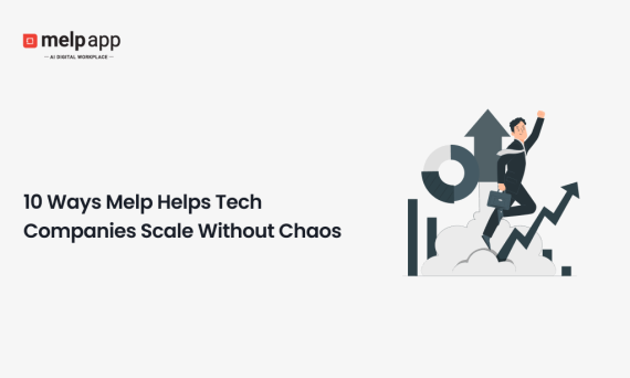 Tech professionals collaborating using Melp digital workplace to scale operations smoothly