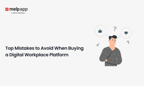 Manager analyzing options to avoid mistakes when buying a digital workplace platform