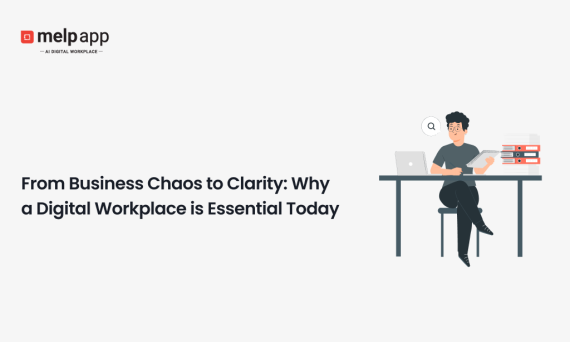 Worker reducing workplace chaos with Melp digital workplace for better focus