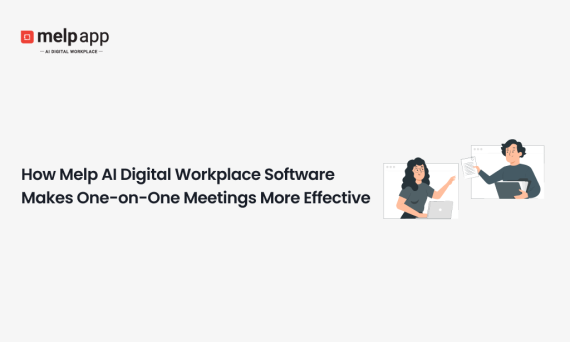 Employee having productive one-on-one meeting through Melp AI digital workplace