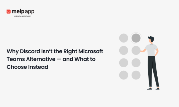 Professional comparing Discord and Melp digital workplace for better communication