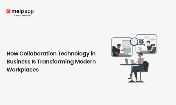 Business collaboration technology illustration transforming modern workplaces and team workflows