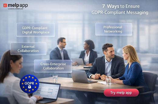Professionals handling sensitive data and GDPR compliance challenges, secured through melp app GDPR compliant messaging solution