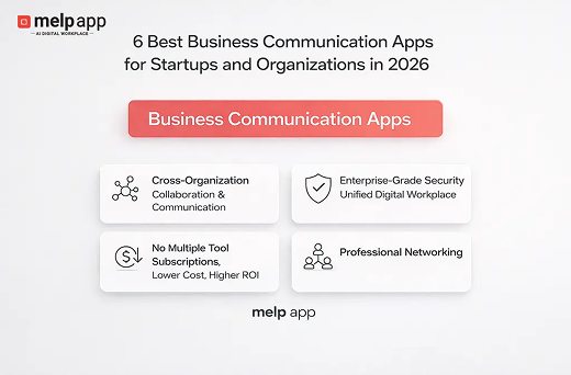 Startups struggling with multiple business communication apps, unified using melp app all-in-one platform