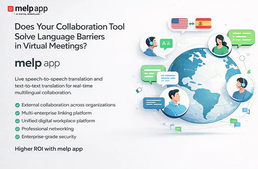 Teams facing language barriers in virtual meetings, resolved using melp app multilingual collaboration solution