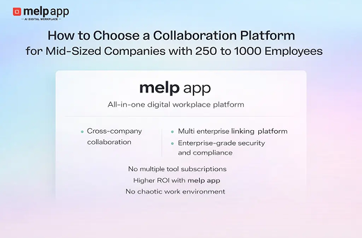 Mid sized companies facing confusion in selecting collaboration platforms, simplified using melp app flexible solution